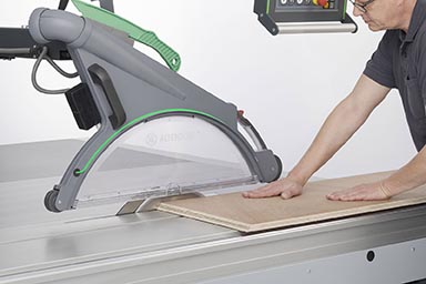 Illustrating Altendorf's HAND GUARD system in operation.