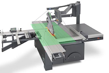 Illustrating Altendorf's HAND GUARD system in operation.