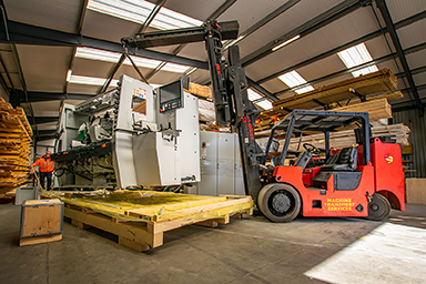 Delivery of the Weinig Solid Profile P700 planer/moulder at Crane Garden Buildings.