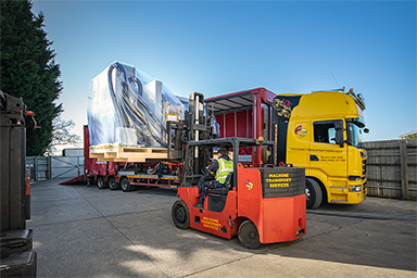 Delivery of the Weinig Solid Profile P700 planer/moulder at Crane Garden Buildings.