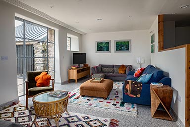 Living room in the historic Grade II Listed farm house.