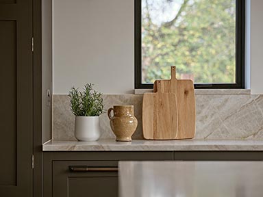 A detail from the Et Lorem kitchen diner focusing on the worktop.