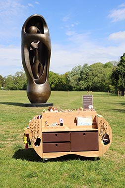 The art trolley created by Plaey with materials from James Latham for Henry Moore Studios.