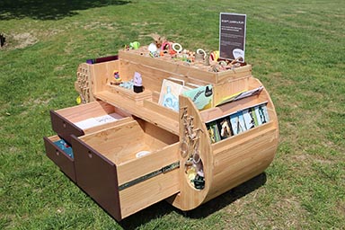 The art trolley created by Plaey with materials from James Latham for Henry Moore Studios.