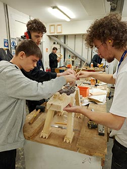 Students working on projects in the Liberon competition.