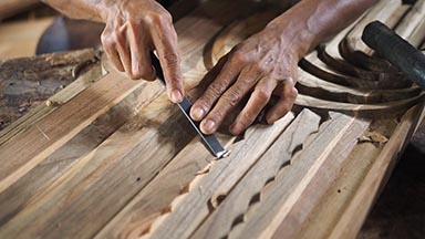 Craftsman from Wonderwall Systems at work on the product: featured at Surface Design Show 2026.