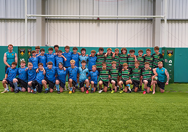 The team members of High Wycombe Rugby Club in Buckinghamshire and Woodbridge Rugby Club in Suffolk.