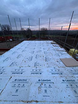 CaberDek structural flooring in a home under construction.