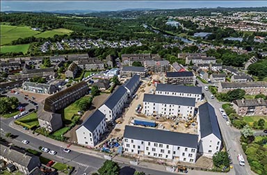 An aerial view of Kirkwood Timber Frame's Craighill development.