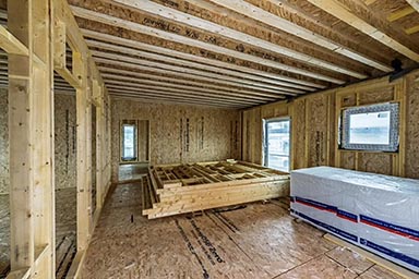 An interior view of Kirkwood Timber Frame's Craighill development.